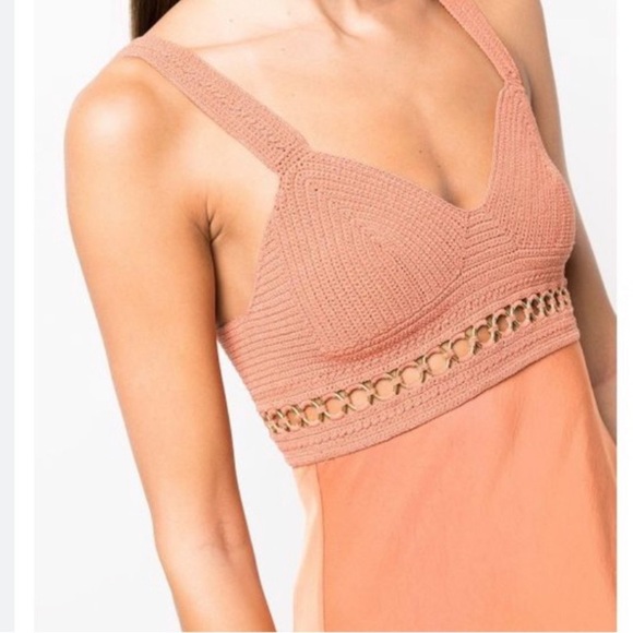 A.L.C Talia Crochet Bodice Satin Midi Dress - Picture 5 of 17